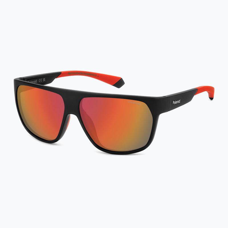 Occhiali da sole Polaroid da uomo PLD 7053/S nero opaco rosso/rosso multistrato polarizzato 2