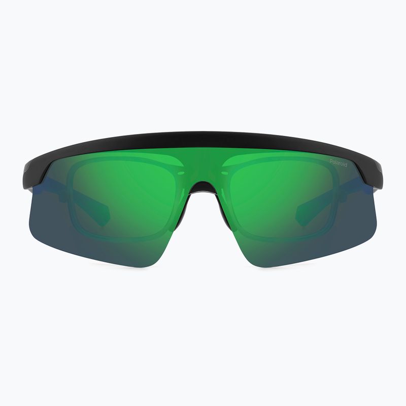 Occhiali da sole polarizzati da uomo Polaroid PLD 7056/CI/S nero opaco verde/grigioverde a specchio 3