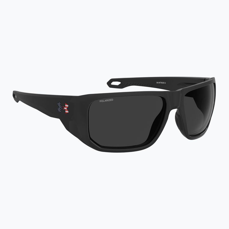 Occhiali da sole Under Armour Attack 2 nero multicolore/grigio polarizzati oleofobici da uomo