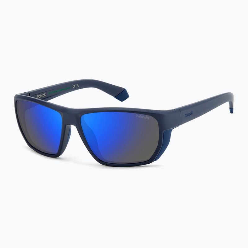 Occhiali da sole Polaroid PLD 7057/S blu opaco/specchio blu polarizzati da uomo 2