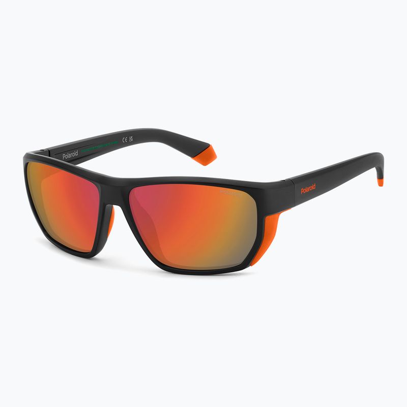Occhiali da sole Polaroid PLD 7057/S nero opaco arancio/rosso multistrato polarizzato da uomo 2