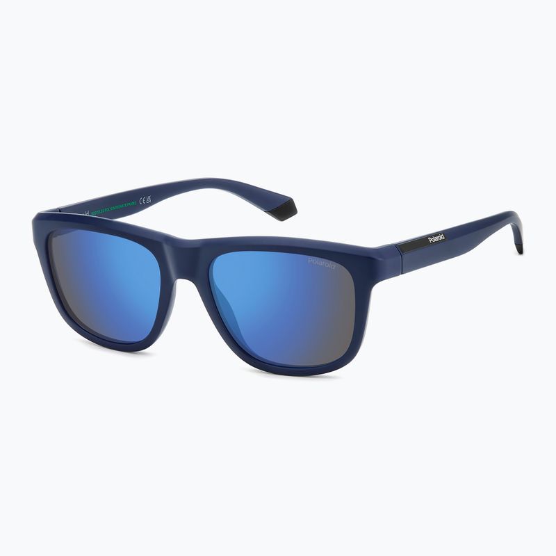 Occhiali da sole polarizzati Polaroid PLD 2163/S blu opaco/blu specchiato 2