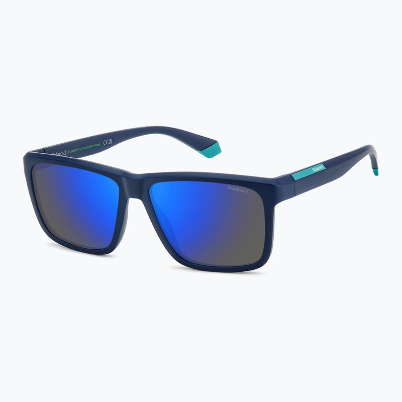 Occhiali da sole Polaroid PLD 2164/S blu opaco/specchio blu polarizzati da uomo 2