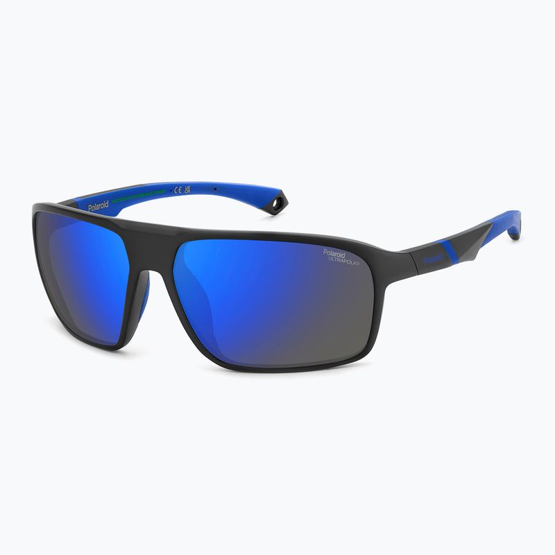 Polaroid PLD 7058/S nero opaco blu/specchio blu polarizzato hc da uomo 2