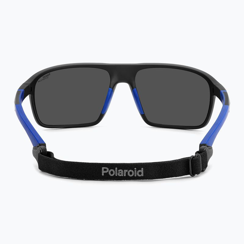 Polaroid PLD 7058/S nero opaco blu/specchio blu polarizzato hc da uomo 5