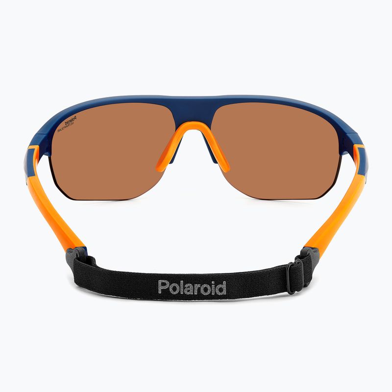 Occhiali da sole Polaroid PLD 7059/S da uomo, blu opaco, arancione e marrone, polarizzati ad alto contrasto 4