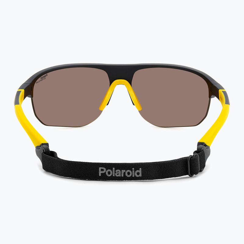 Occhiali da sole da uomo Polaroid PLD 7059/S nero opaco giallo/oro polarizzati ad alto contrasto 4