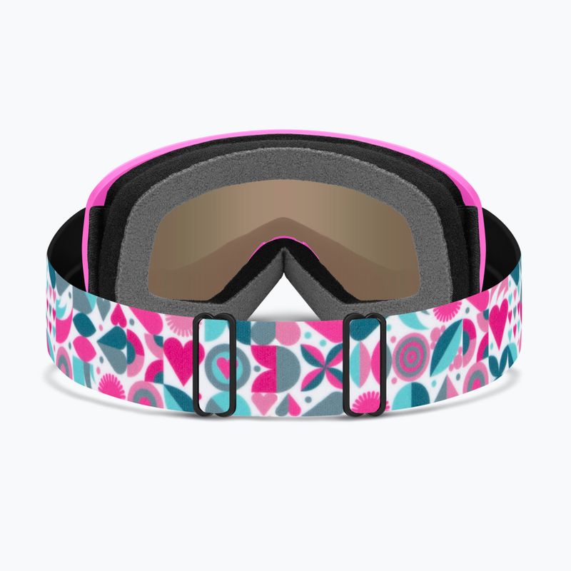 Maschera da sci Smith Snowday Jr vivid pink hearts/green sol-x mirror 3