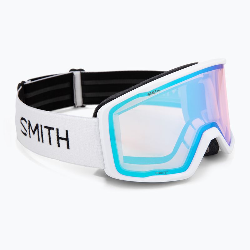 Maschera da sci Smith Tribute white/blue sensor mirror