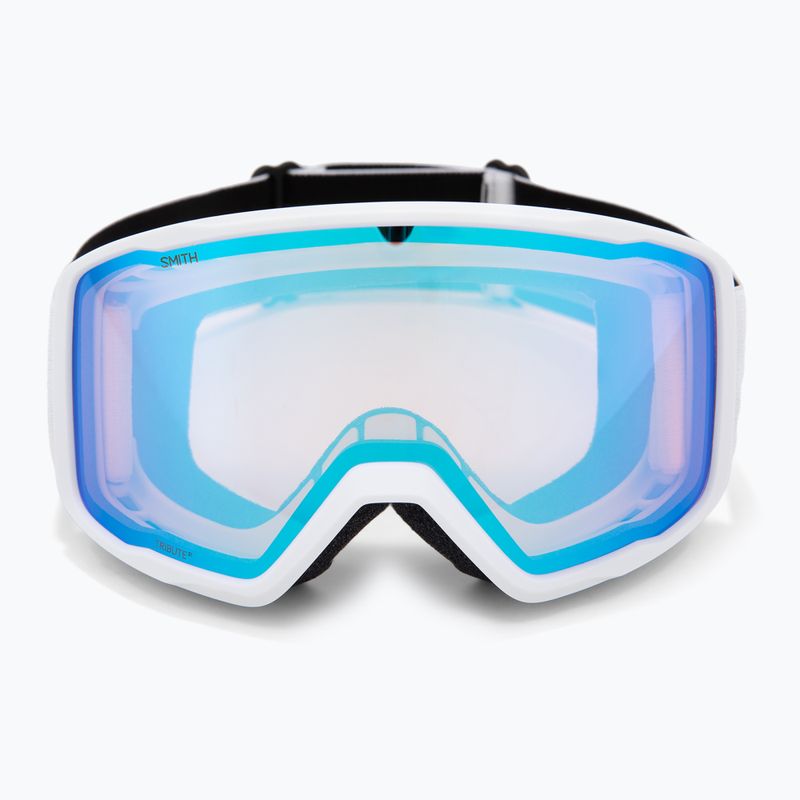 Maschera da sci Smith Tribute white/blue sensor mirror 2
