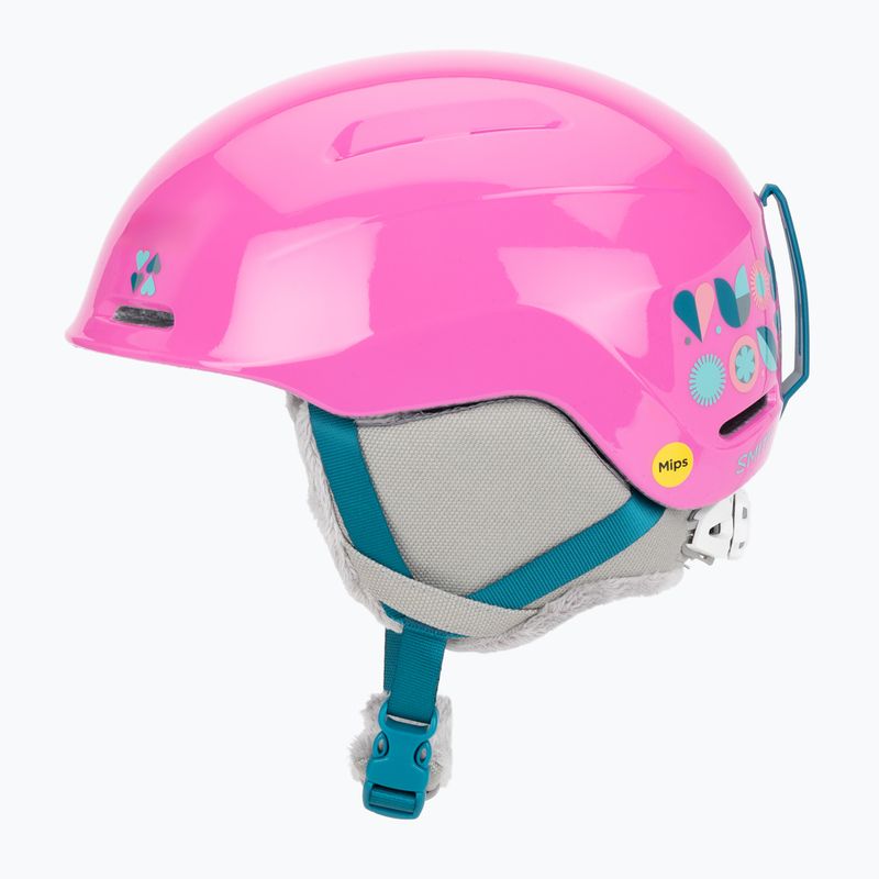 Casco da sci junior Smith Glide Jr Mips vivid pink hearts 3