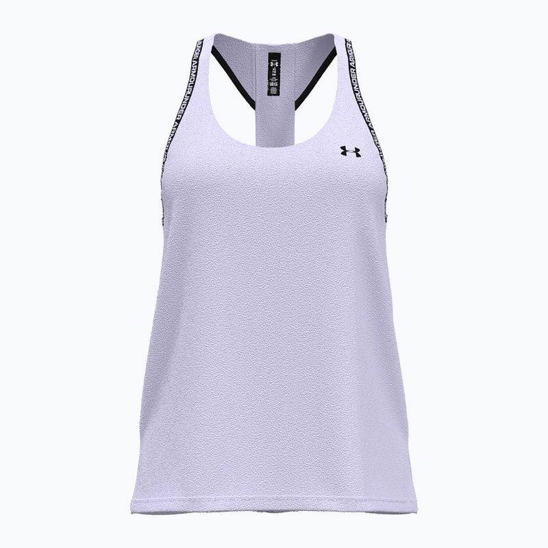 Canotta Under Armour Knockout da donna per l'allenamento, viola/bianco