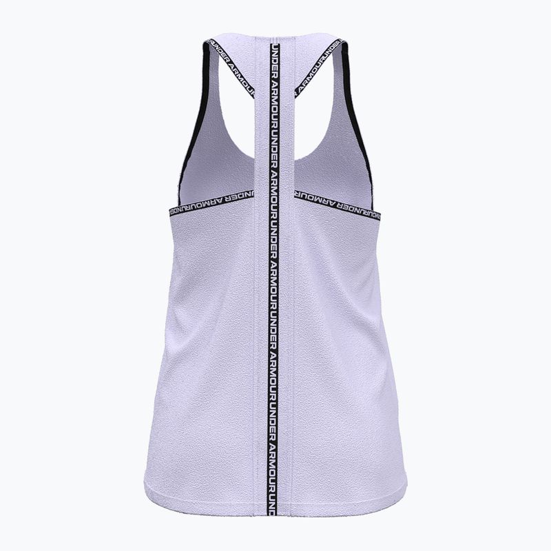 Canotta Under Armour Knockout da donna per l'allenamento, viola/bianco 2