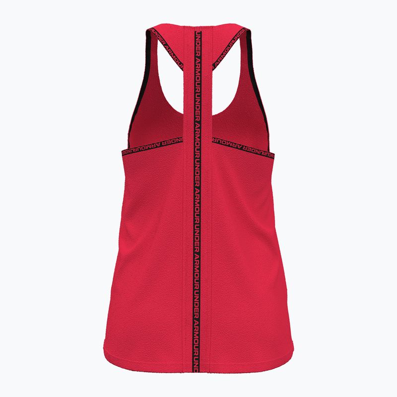 Under Armour Knockout Tank canotta da allenamento rosso/nero da donna 2