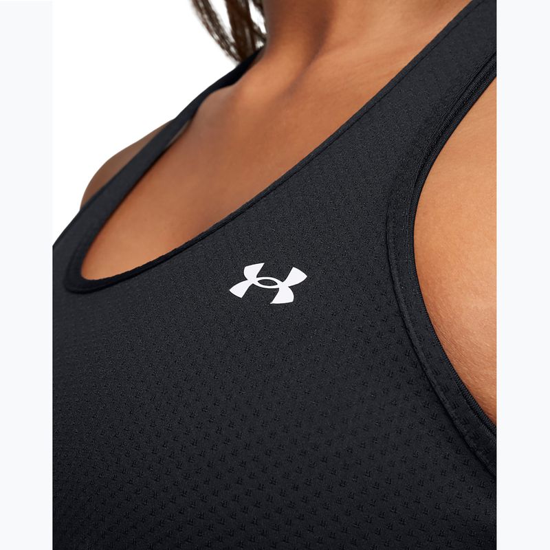 Canotta Under Armour HeatGear Armour Racer nero/bianco da donna per l'allenamento 3