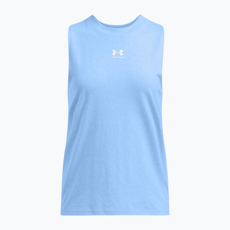 Canotta da allenamento da donna Under Armour Rival Muscle Tank horizon blu/bianco 3