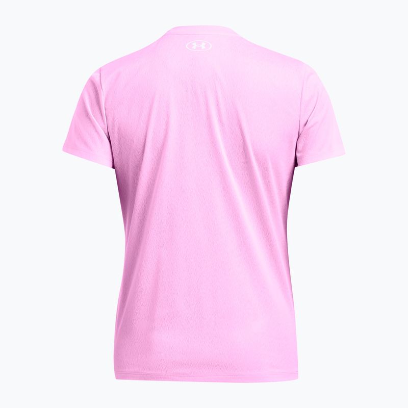 Maglietta da allenamento Under Armour Tech Riddle da donna, rosa/bianco stellare 5