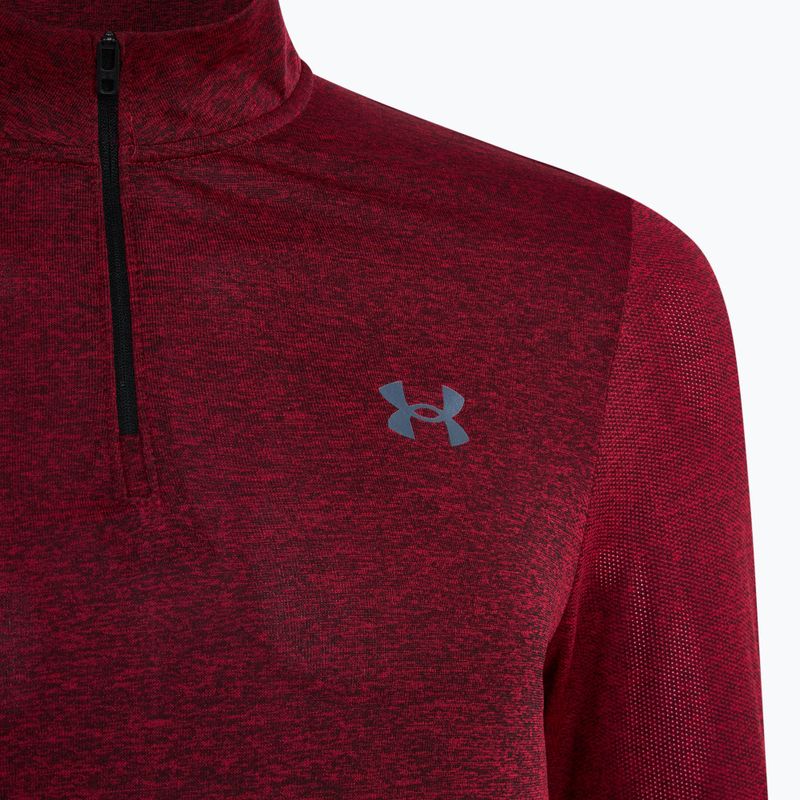 Felpa da corsa Under Armour Seamless Stride 1/4 Zip da uomo rosso racer/riflettente 5