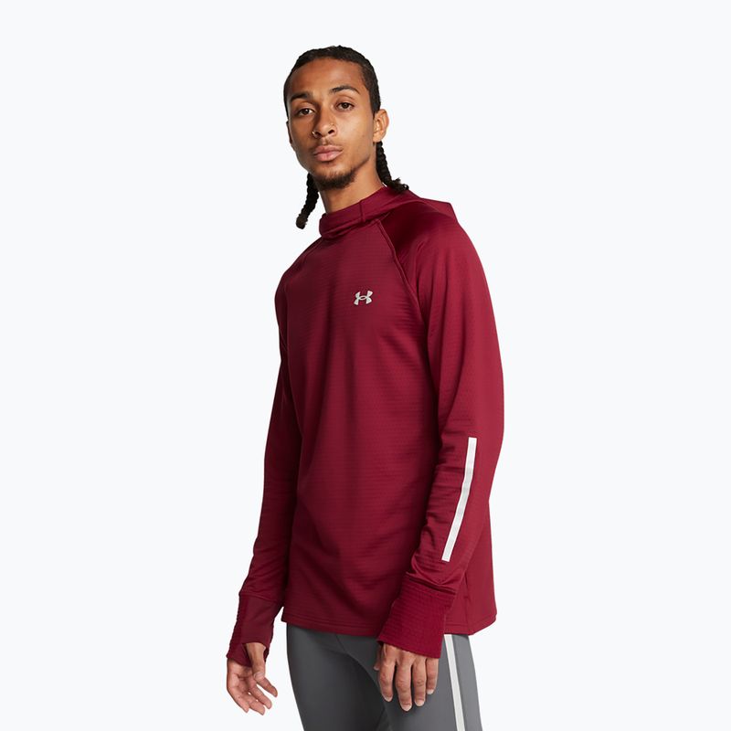 Under Armour Launch Elite CW Balaclava Hoody felpa da corsa da uomo cardinale/riflettente