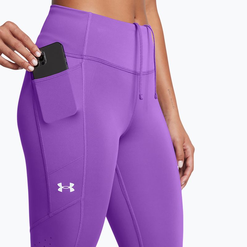 Under Armour Launch Ankle, leggings da corsa da donna, color lavish/lavish/riflettente 4