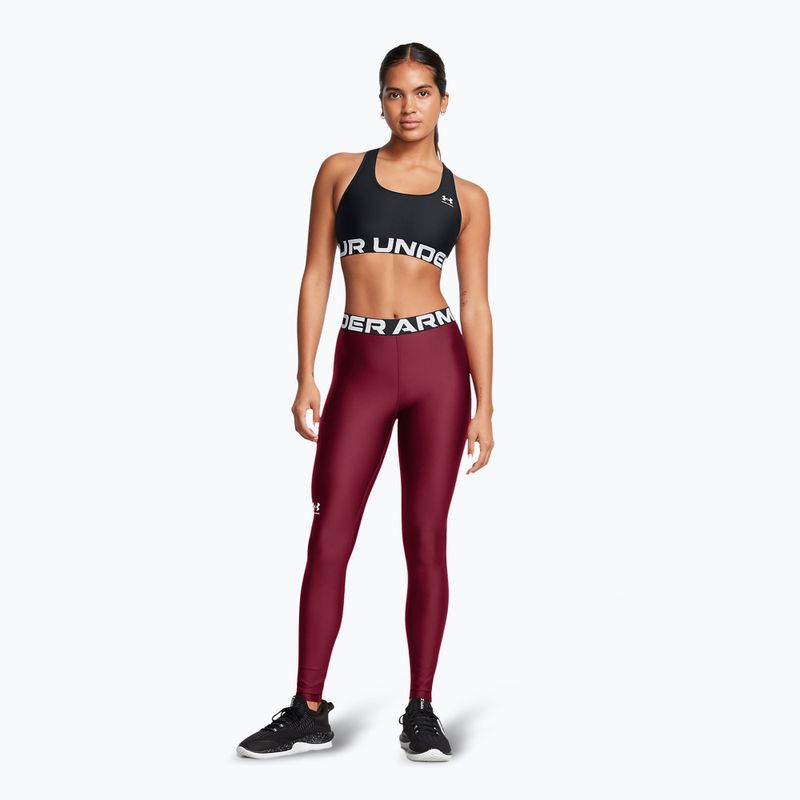 Leggings Under Armour HeatGear cardinale/bianco da donna 2