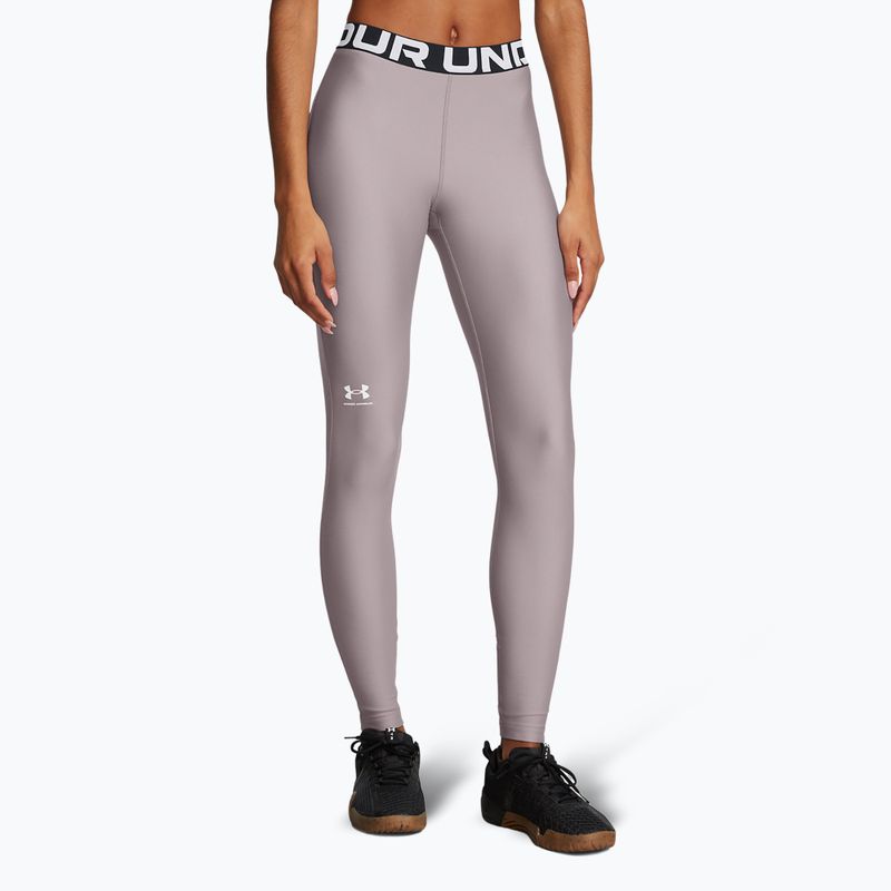 Under Armour HeatGear tetra grigio/bianco, leggings da allenamento per donna