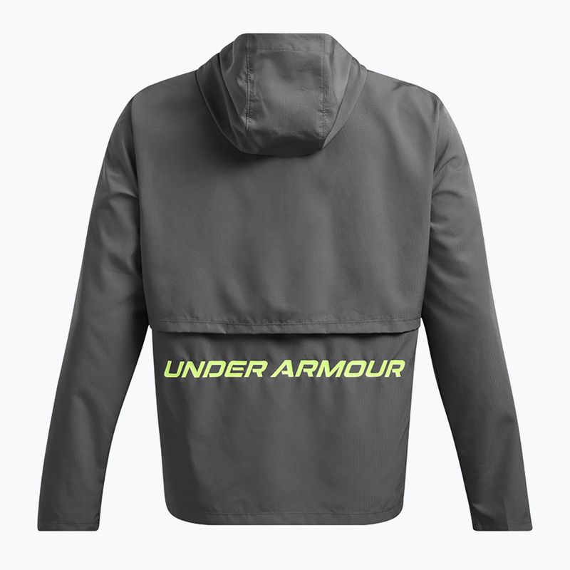 Giacca da corsa Under Armour Storm Run da uomo con cappuccio, color castlerock/verde morfina/riflettente 4