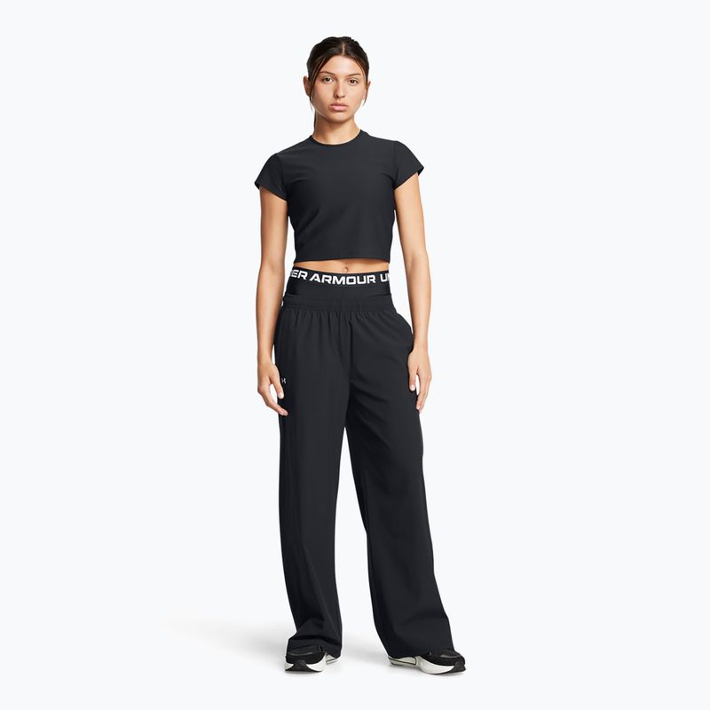 Pantaloni Under Armour da donna Rival Wide Leg nero / bianco 2