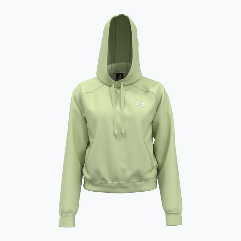 Felpa da donna Under Armour Pro Fleece con cappuccio verde/bianco retrò