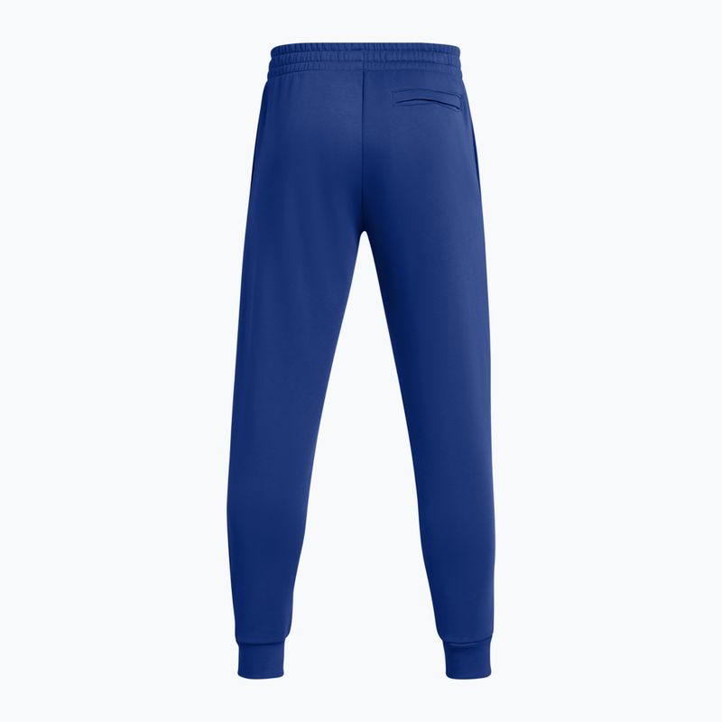 Pantaloni Under Armour Rival Fleece Joggers da uomo blu tech/bianco 6