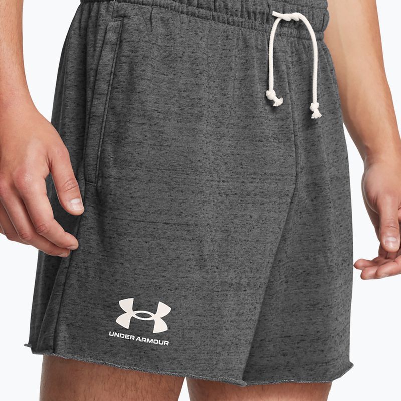 Pantaloncini Under Armour Rival Terry 6in castlerock/onyx white da uomo 4