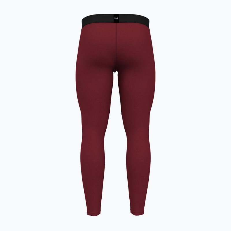 Leggings da allenamento Under Armour Elite CG cardinale/argento metallico per uomo 2