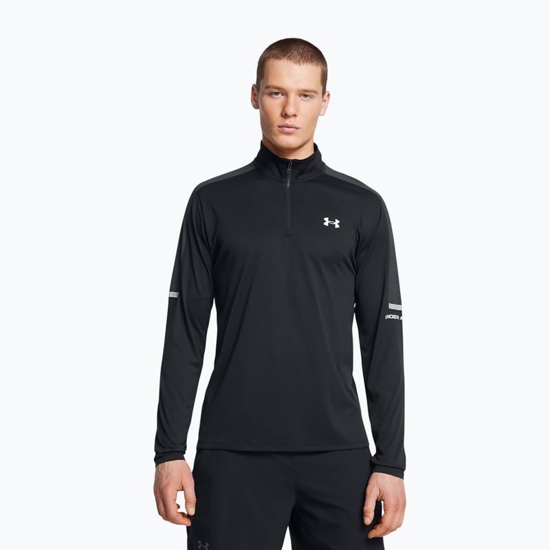 Under Armour Tech Utility 1/4 Zip da uomo a manica lunga da allenamento nero/nero/bianco