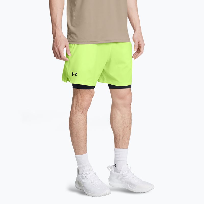 Pantaloncini da allenamento Under Armour da uomo Vanish Woven 2in1 Sts morph verde / blavk / nero