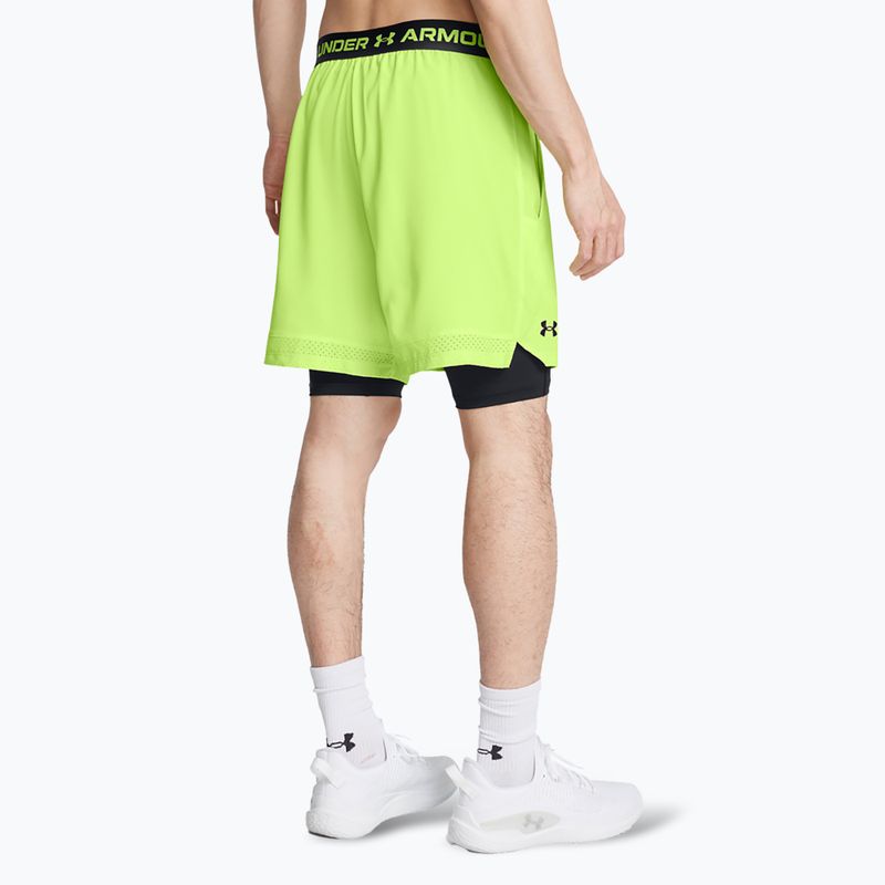 Pantaloncini da allenamento Under Armour da uomo Vanish Woven 2in1 Sts morph verde / blavk / nero 3