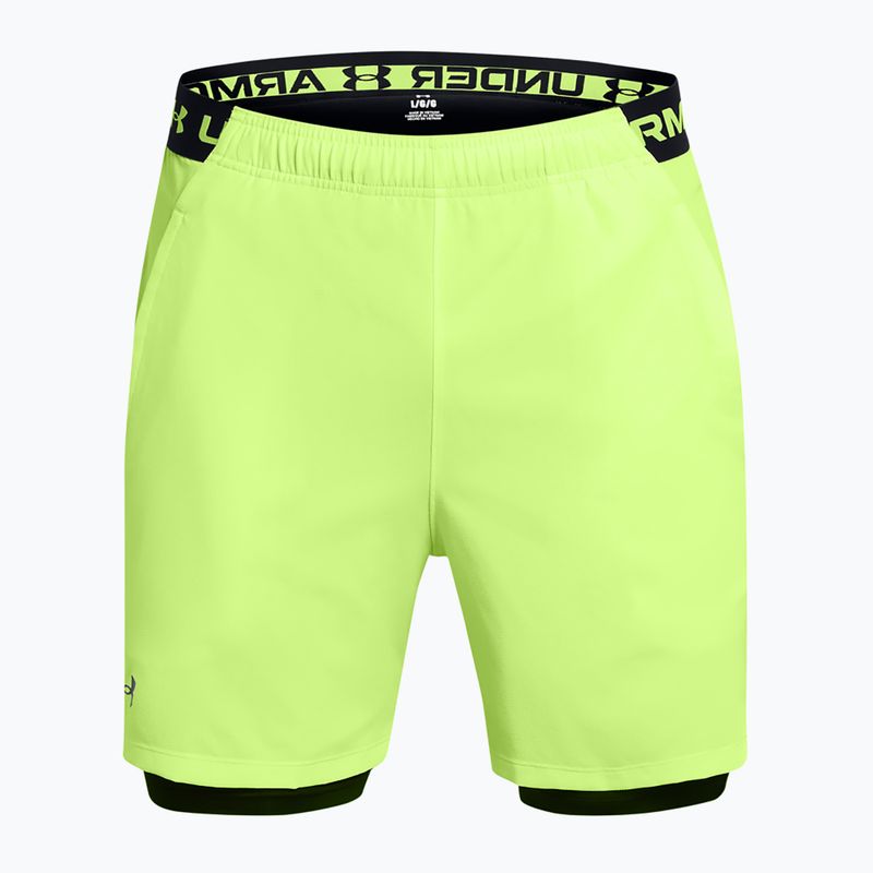 Pantaloncini da allenamento Under Armour da uomo Vanish Woven 2in1 Sts morph verde / blavk / nero 5