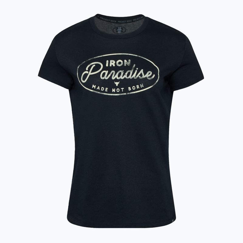 Maglietta da allenamento Under Armour Project Rock HW da donna, nero/argento