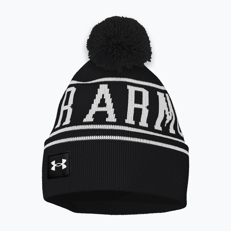 Berretto invernale Under Armour da uomo Halftime Pom Beanie nero/bianco/bianco 3
