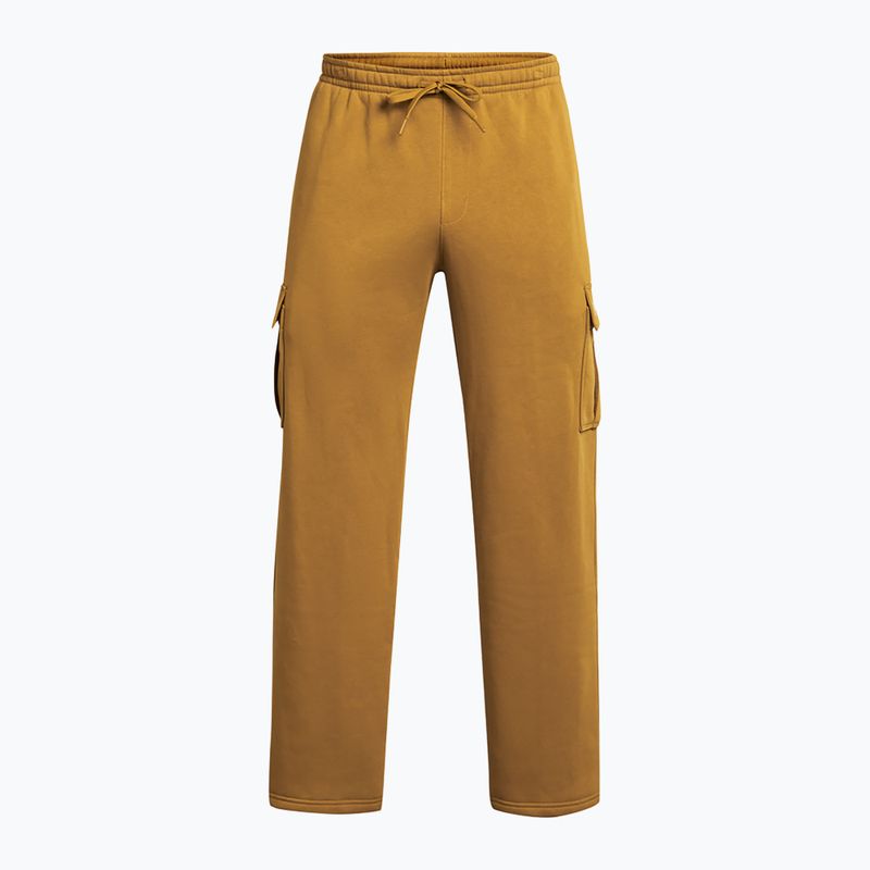 Pantaloni da allenamento Under Armour Project Rock Icon Fleece da donna giallo ocra / limo