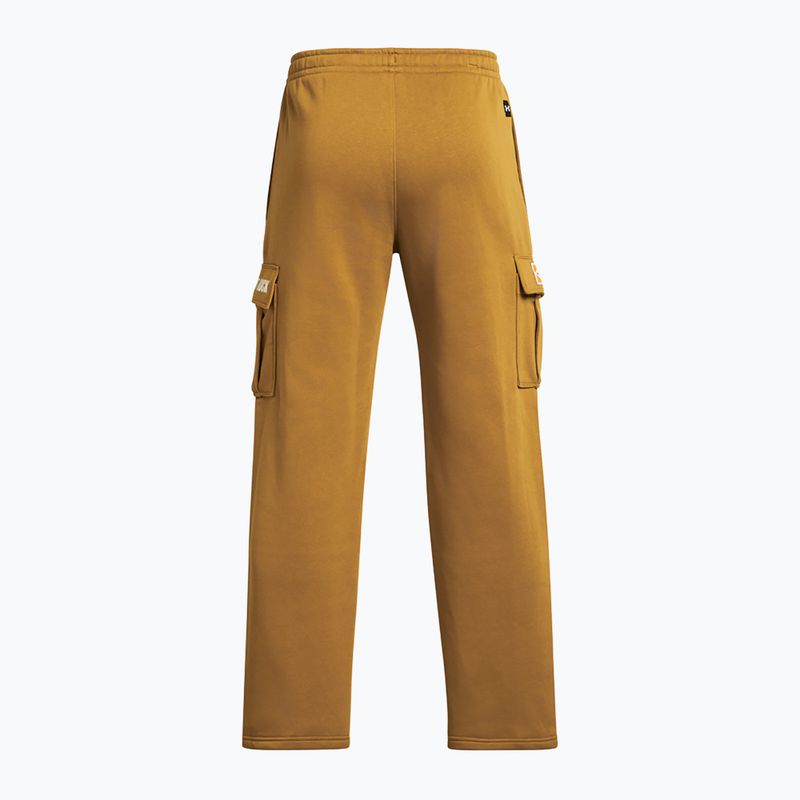 Pantaloni da allenamento uomo Under Armour Project Rock Icon Fleece giallo ocra/sabbia 2