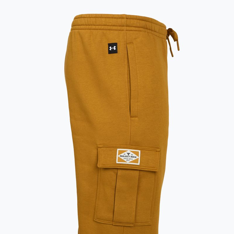 Pantaloni da allenamento uomo Under Armour Project Rock Icon Fleece giallo ocra/sabbia 3