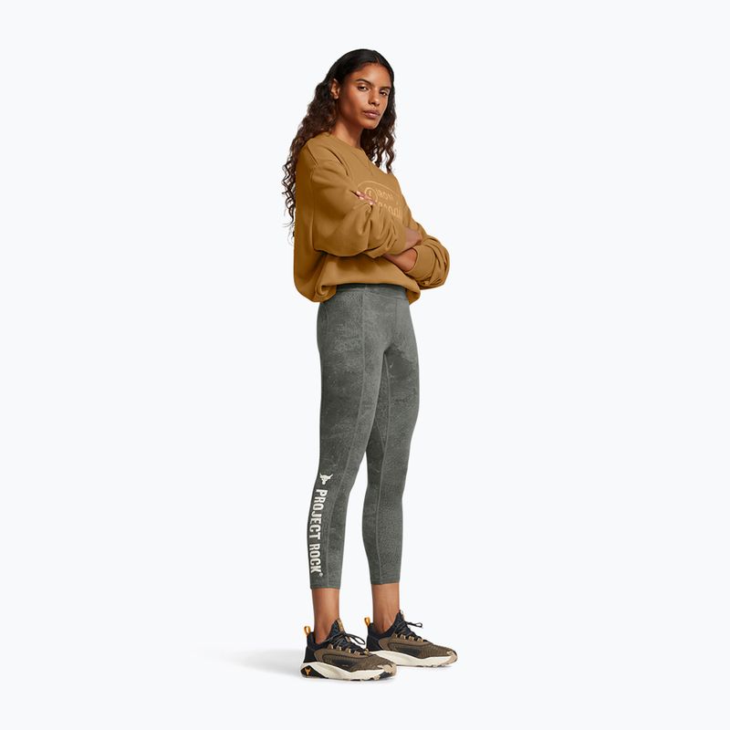 Leggings da allenamento Under Armour Project Rock donna verde argilla / limo 2