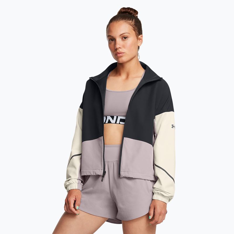Giacca Under Armour da donna Unstoppable nero/bianco intenso/grigio scuro