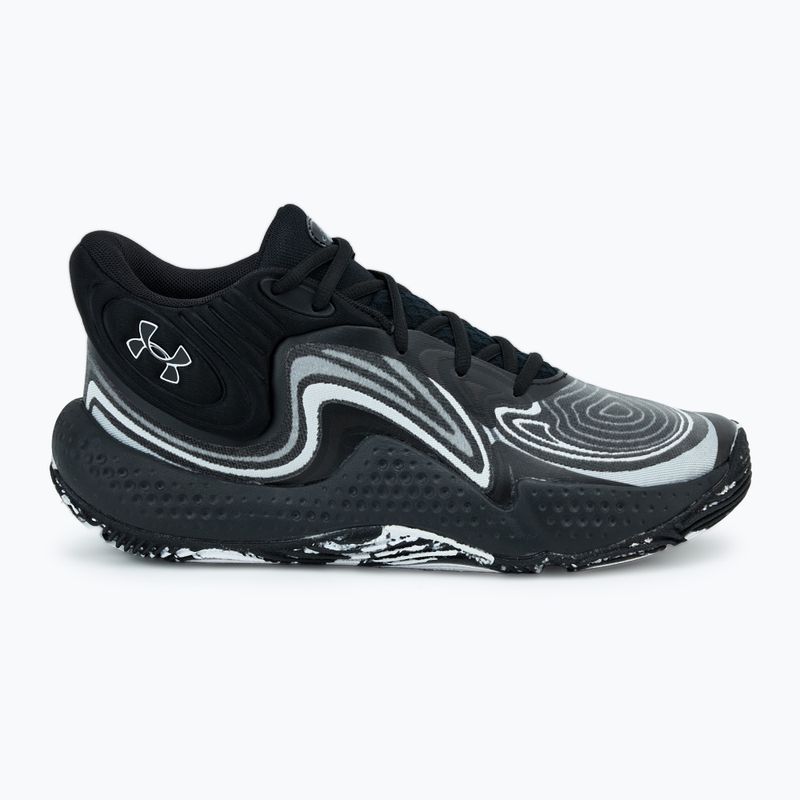 Under Armour Spawn 6 Mid scarpe da basket nero/grigio resistente/grigio moderno 2