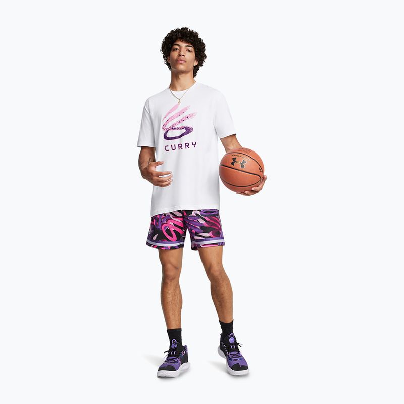 Maglietta Under Armour Curry Logo Uomo Trend bianco/viola 2