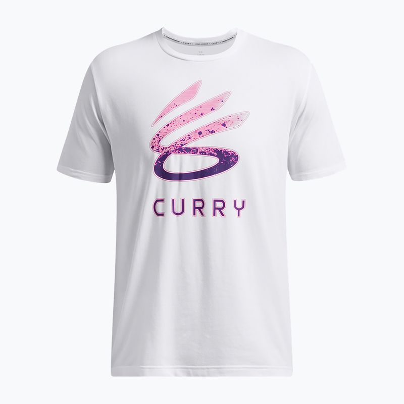 Maglietta Under Armour Curry Logo Uomo Trend bianco/viola 4