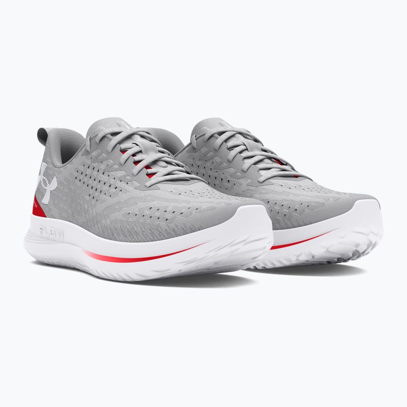 Under Armour Velociti 4 halo grigio/rosso racer/bianco scarpe da corsa da uomo