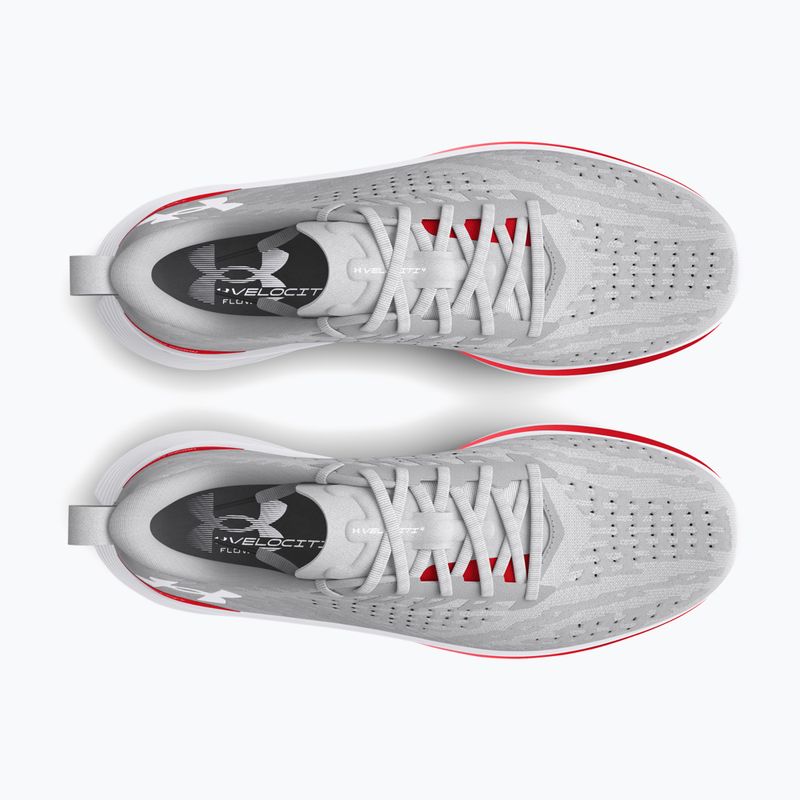 Under Armour Velociti 4 halo grigio/rosso racer/bianco scarpe da corsa da uomo 4
