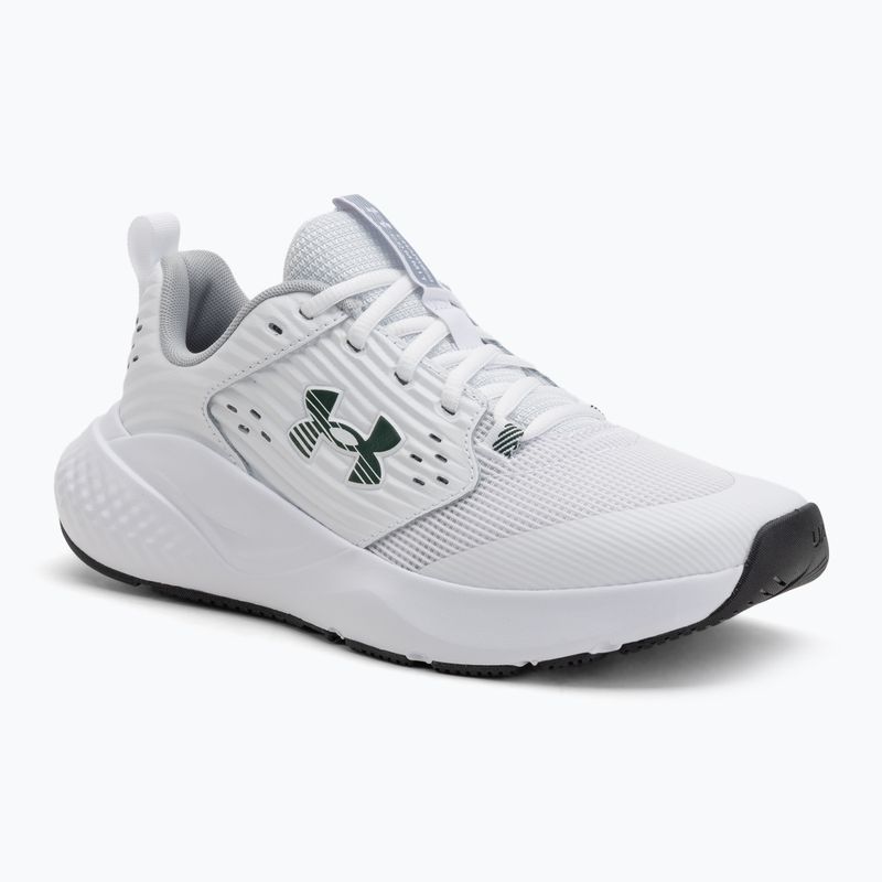 Scarpe da allenamento da uomo Under Armour Commit 4 bianco/grigio medio/verde foresta