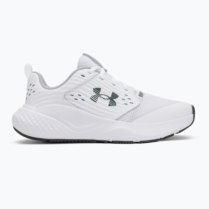 Scarpe da allenamento da uomo Under Armour Commit 4 bianco/grigio medio/verde foresta 2